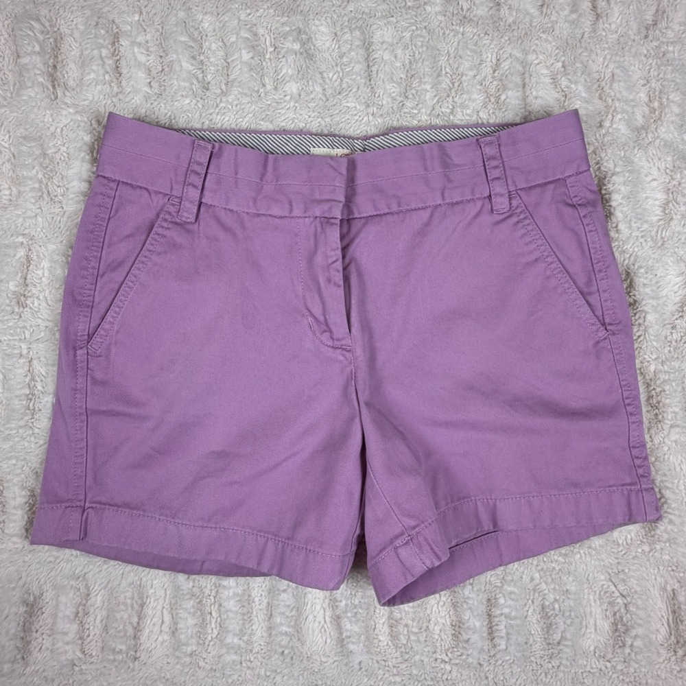 J.Crew Womens Broken-In Chino Shorts Purple Cotton Size 2 Style 68925